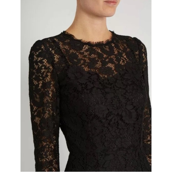 🖤 DOLCE & GABBANA Lace Long Sleeve Dress 46/10 - Picture 7 of 13